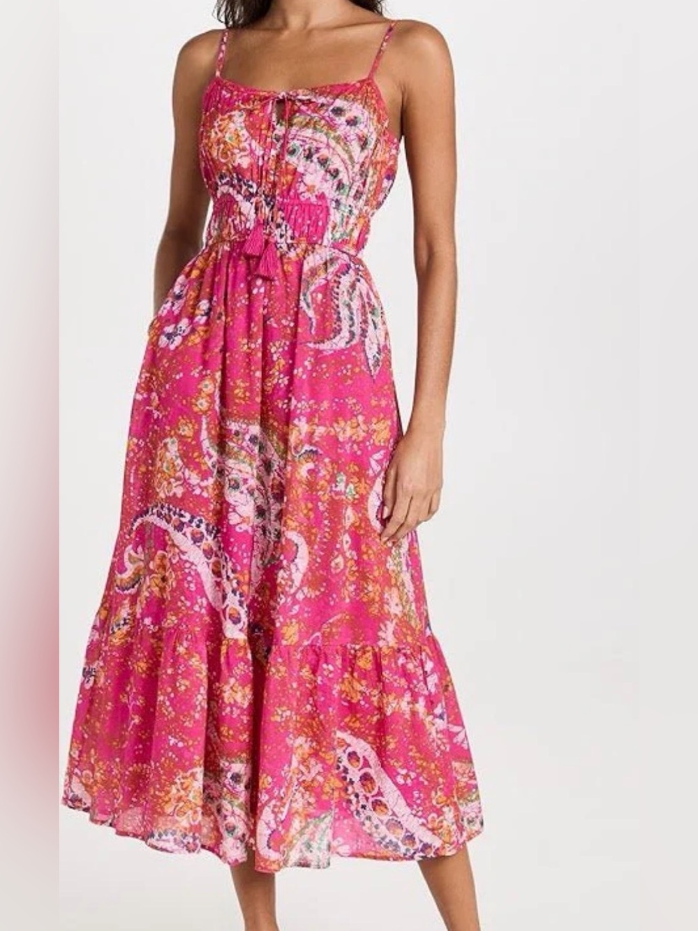 Cleobella Monaco Midi Dress in Hibiscus